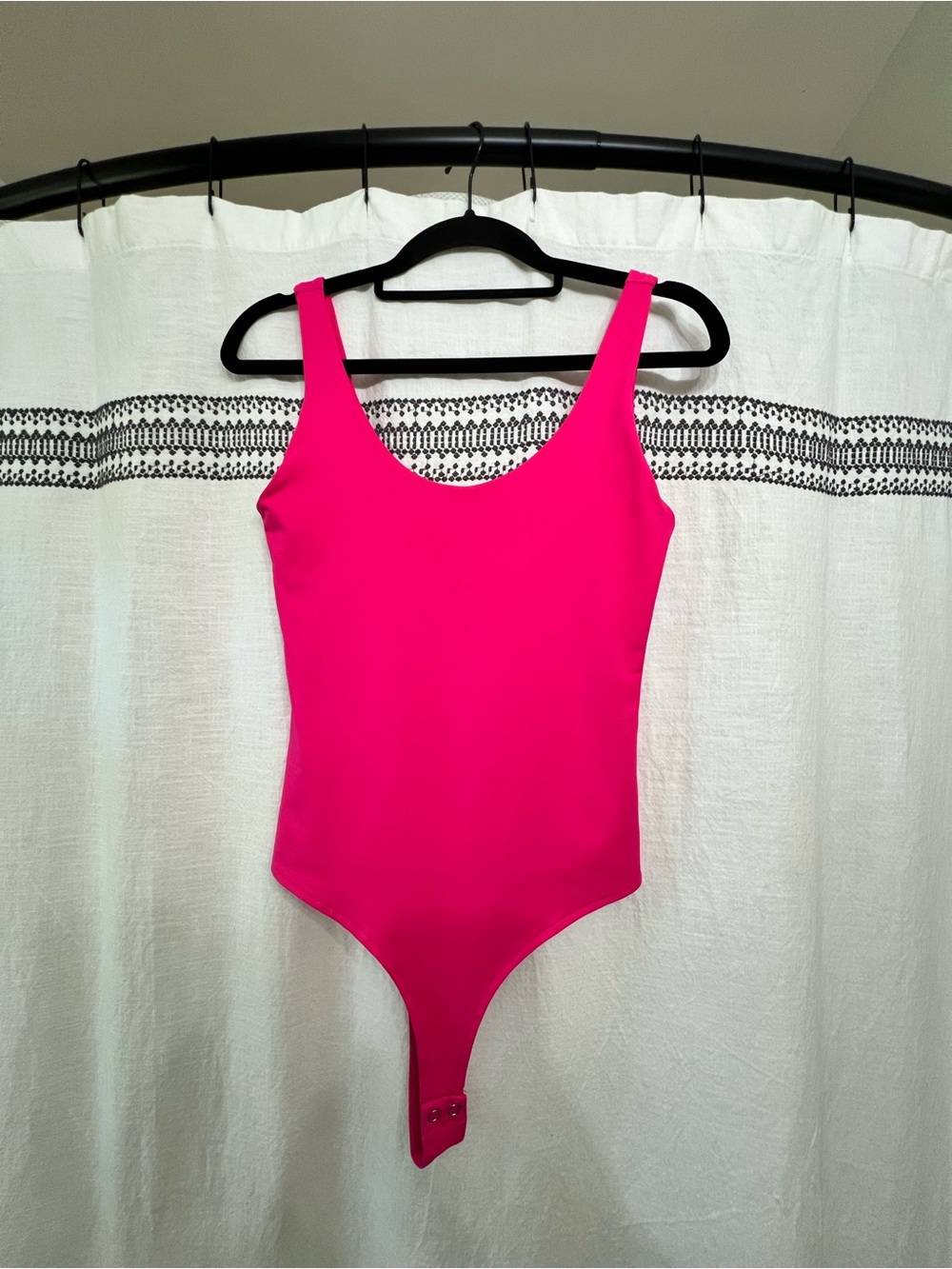 Hot Pink Scoop Neck Bodysuit
